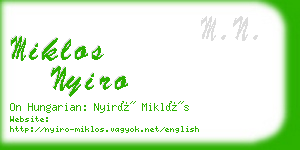 miklos nyiro business card
